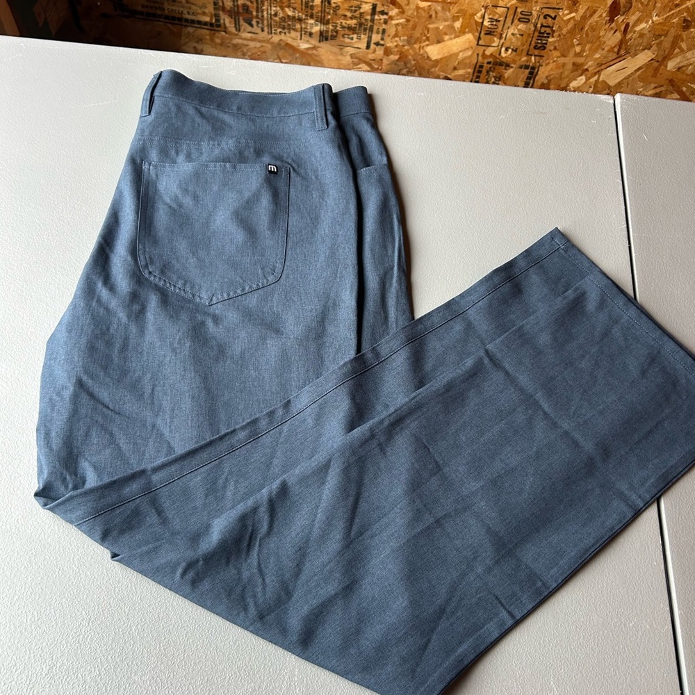 Travis Mathew Men's Straight-Leg Trousers in Slate Blue new